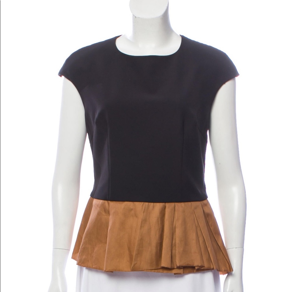 💯auth CHRISTIAN DIOR woven peplum blouse NWOT